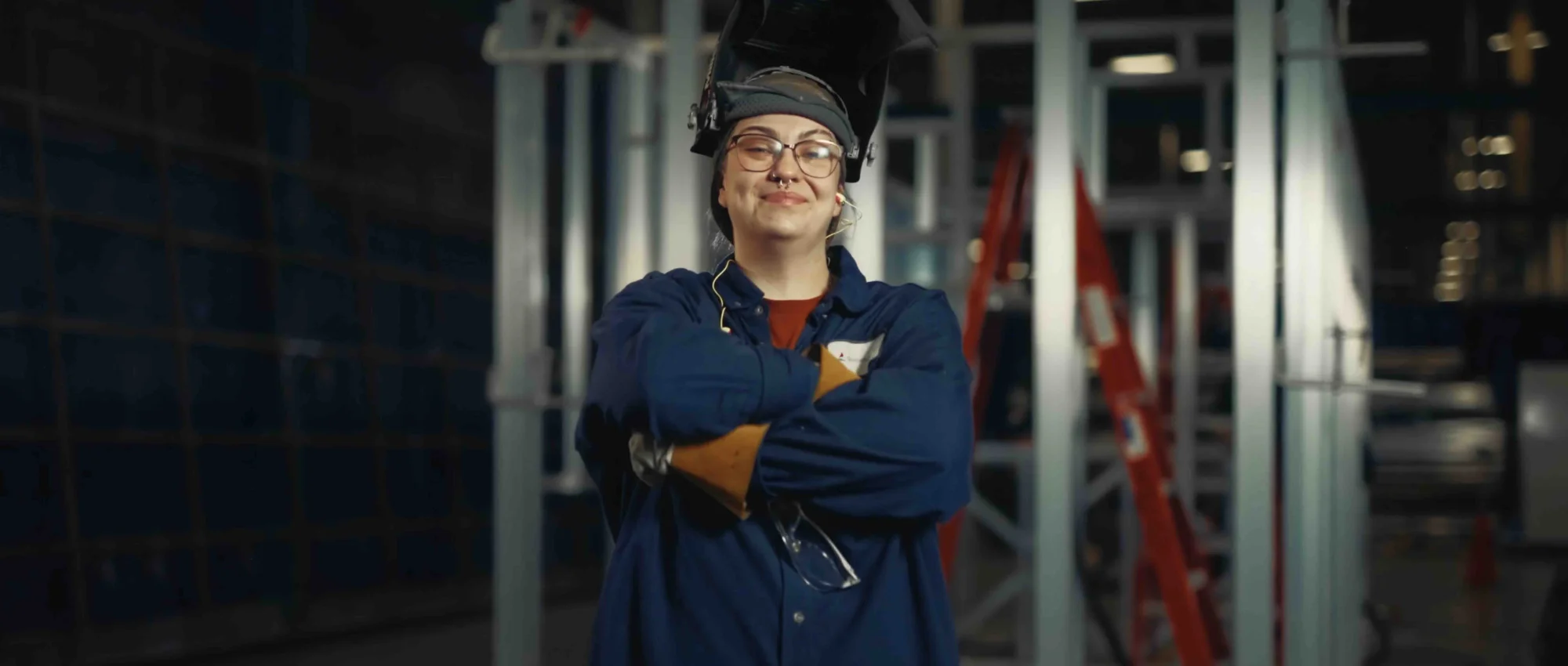 Industrial portrait of a welder
