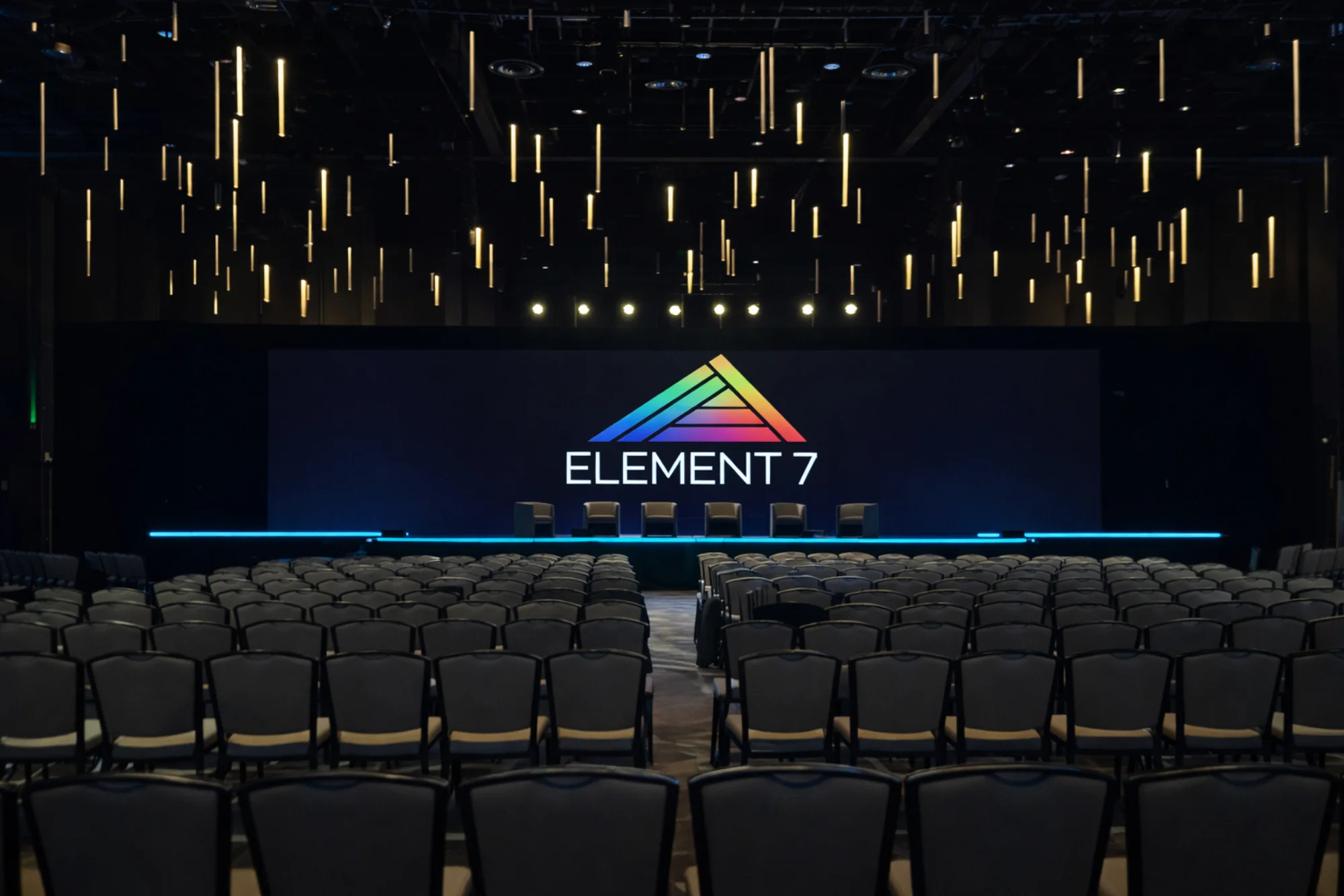 Element 7 branded event stage — our event coverage page showcases vertical video that plays fullscreen on mobile